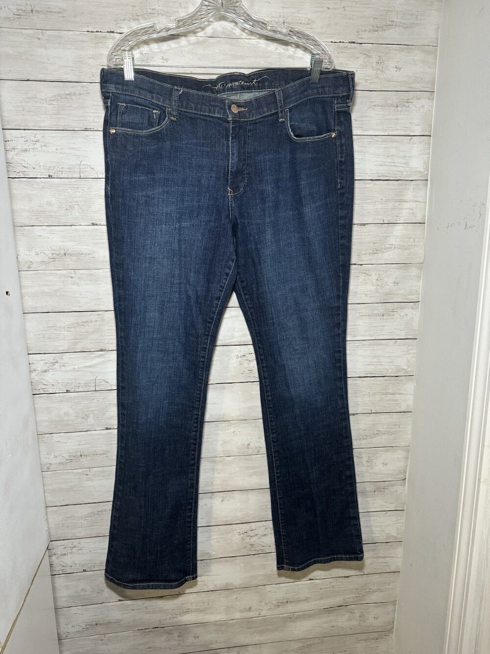 Old Navy Women’s Dark Wash Denim Jeans Sweetheart Bootcut High Waist Size 14 L